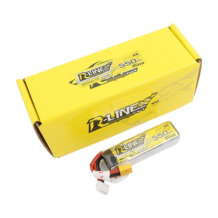 Tattu R-Line 550mAh 7.4V 95C 2S1P Lipo Battery Pack With XT30 Plug