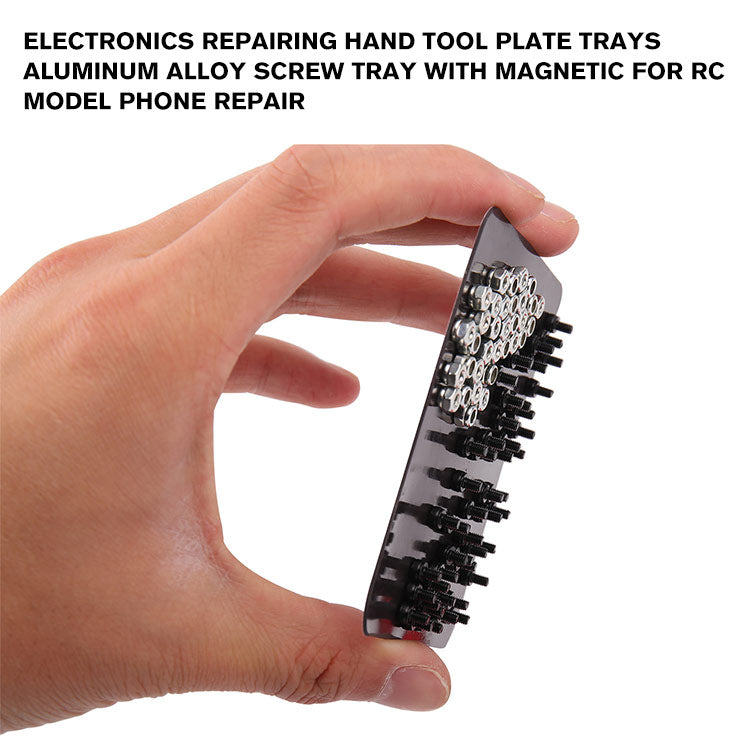 Electronics Repairing Hand Tool Plate Trays Aluminum Alloy Screw Tray with Magnetic for RC Model Phone Repair