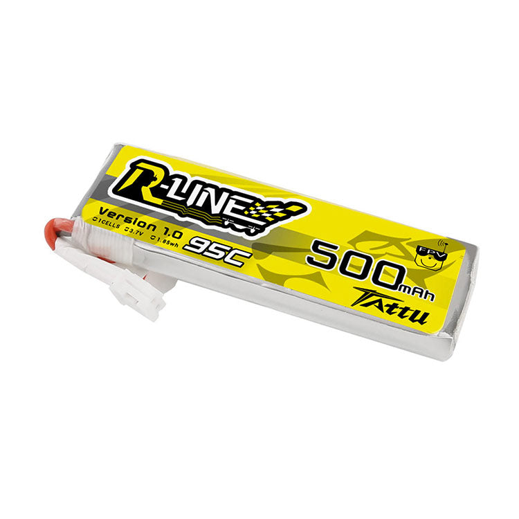 Tattu 500mAh 3.7V 95C 1S1P Lipo Battery Pack With JST-PHR Plug