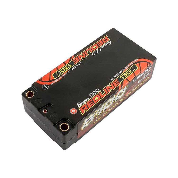 [Presale]Gens Ace Redline Series 5100mAh 7.6V 130C 2S2P HardCase HV Shorty Lipo Battery