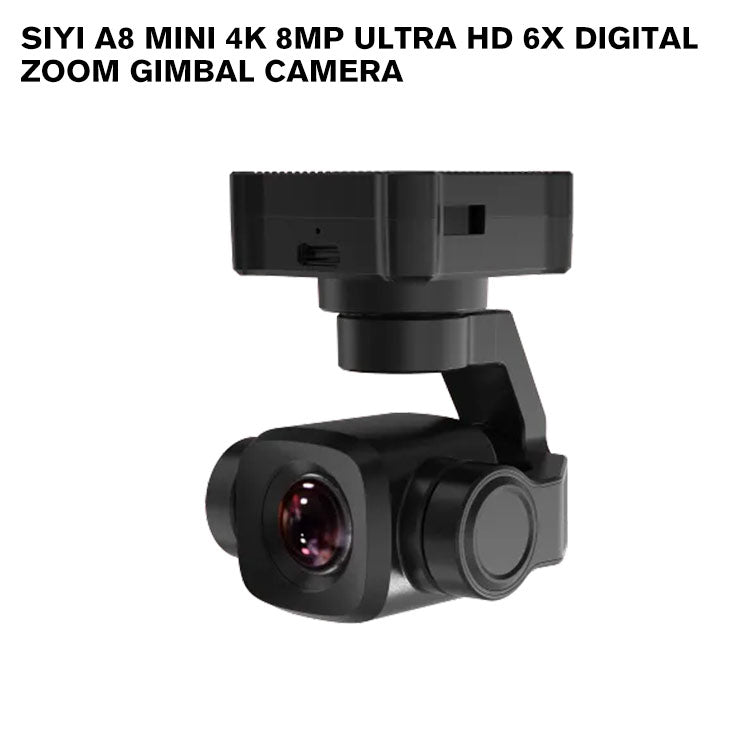 SIYI A8 mini 4K 8MP Ultra HD 6X Digital Zoom Gimbal Camera with 1/1.7" Sony Sensor AI Smart Identify and Tracking HDR Starlight Night Vision Mini 3-Axis Stabilizer 95g Lightweight 55x55x70mm for UAV UGV USV RC Planes and FPV Drones