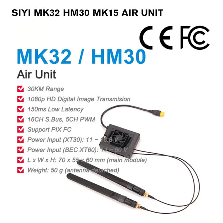 SIYI MK32 HM30 MK15 Air Unit with Long Range Full HD 1080p Image Transmission SBUS PWM Ethernet Mavlink Telemetry Datalink CE FCC Certified