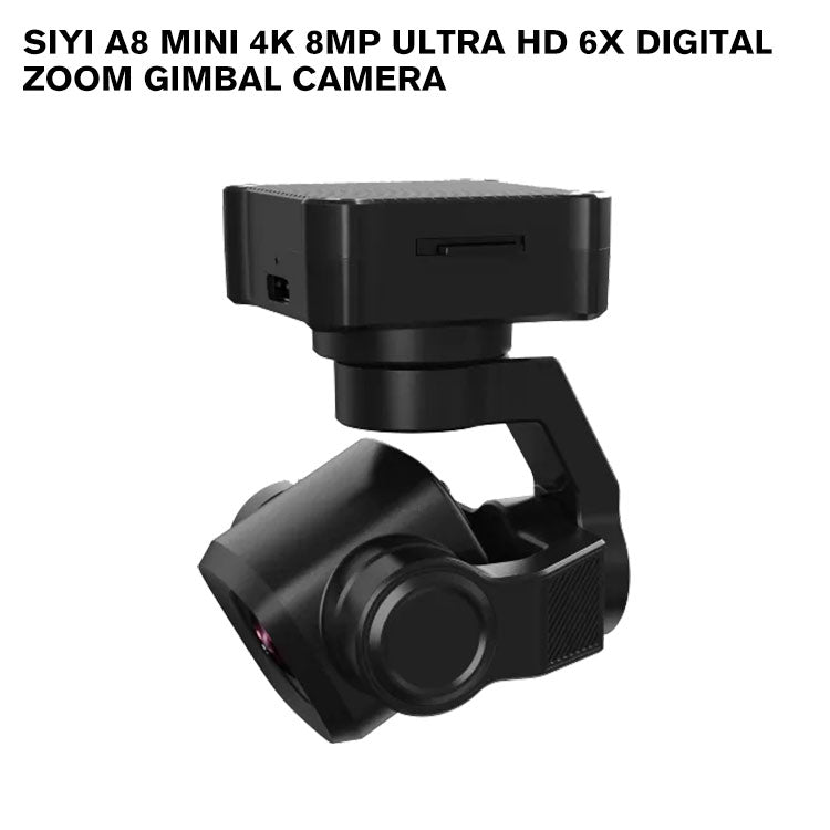 SIYI A8 mini 4K 8MP Ultra HD 6X Digital Zoom Gimbal Camera with 1/1.7" Sony Sensor AI Smart Identify and Tracking HDR Starlight Night Vision Mini 3-Axis Stabilizer 95g Lightweight 55x55x70mm for UAV UGV USV RC Planes and FPV Drones