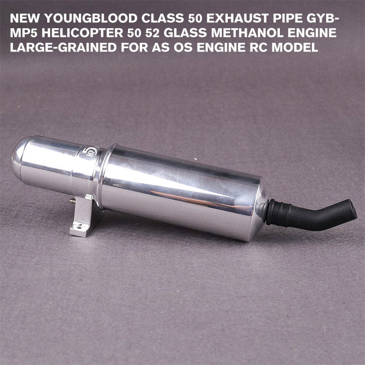 New Youngblood Class 50 Exhaust Pipe GYB-MP5 Helicopter 50 52 glass methanol engine large-grained For AS OS engine rc model