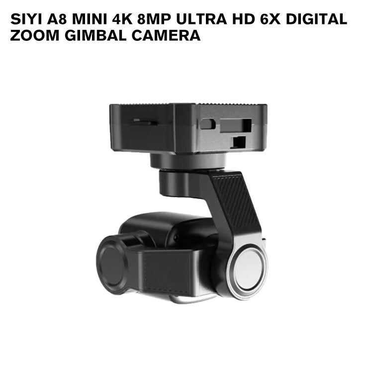 SIYI A8 mini 4K 8MP Ultra HD 6X Digital Zoom Gimbal Camera with 1/1.7" Sony Sensor AI Smart Identify and Tracking HDR Starlight Night Vision Mini 3-Axis Stabilizer 95g Lightweight 55x55x70mm for UAV UGV USV RC Planes and FPV Drones