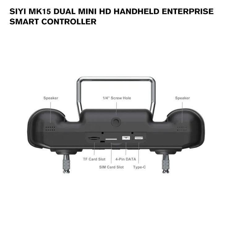 SIYI MK15 DUAL Mini HD Handheld Enterprise Smart Controller with Dual Remote and Remote Control Relay Feature CE FCC KC