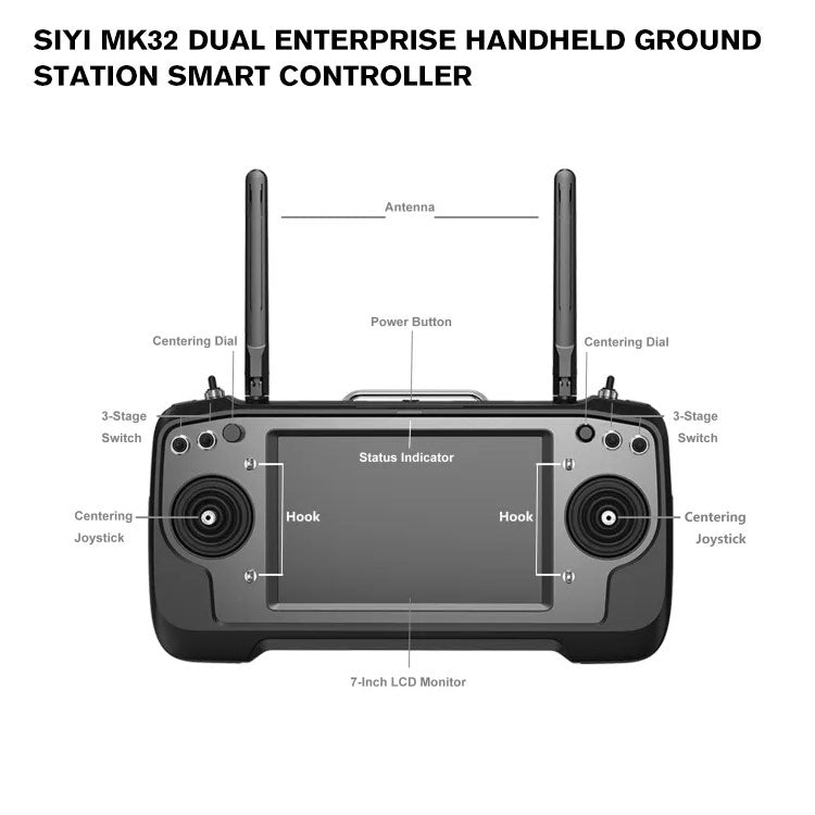 SIYI MK32 DUAL Enterprise Handheld Ground Station Smart Controller with Dual Operator and Remote Control Relay Feature