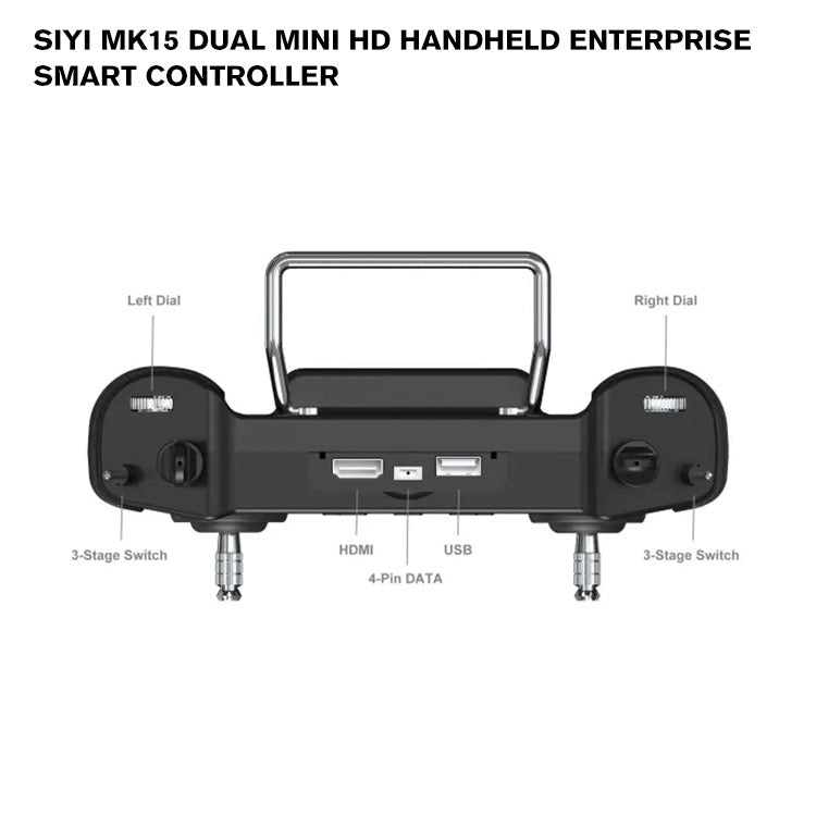 SIYI MK15 DUAL Mini HD Handheld Enterprise Smart Controller with Dual Remote and Remote Control Relay Feature CE FCC KC