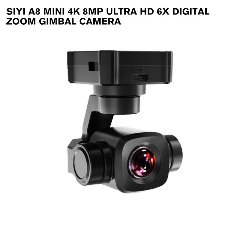 SIYI A8 mini 4K 8MP Ultra HD 6X Digital Zoom Gimbal Camera with 1/1.7" Sony Sensor AI Smart Identify and Tracking HDR Starlight Night Vision Mini 3-Axis Stabilizer 95g Lightweight 55x55x70mm for UAV UGV USV RC Planes and FPV Drones