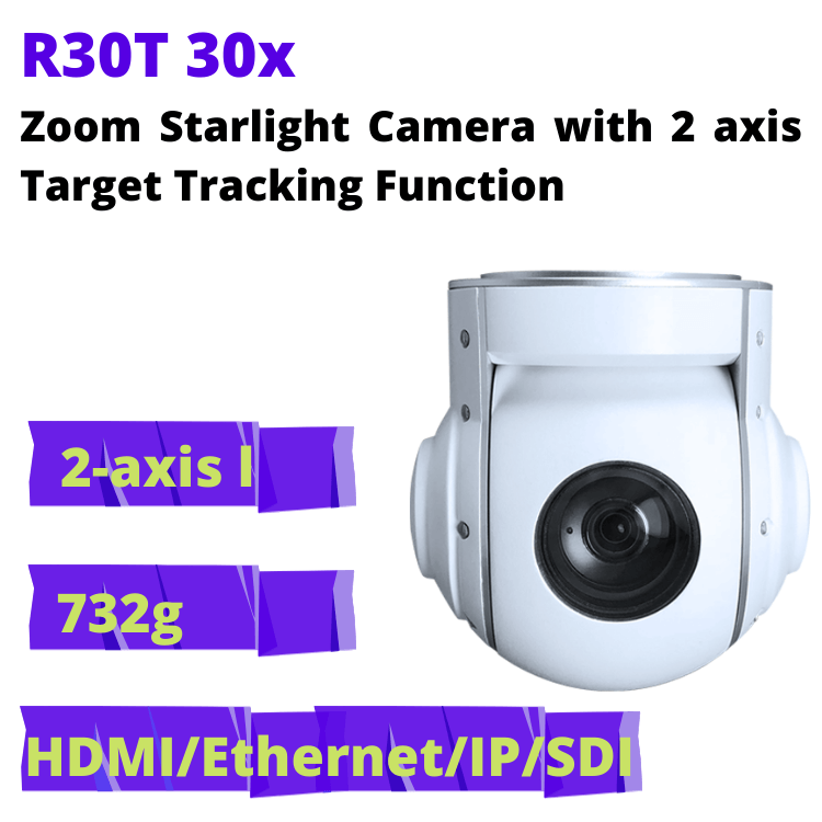 R30T 30x Zoom Starlight Camera with 2 axis  Target Tracking Function