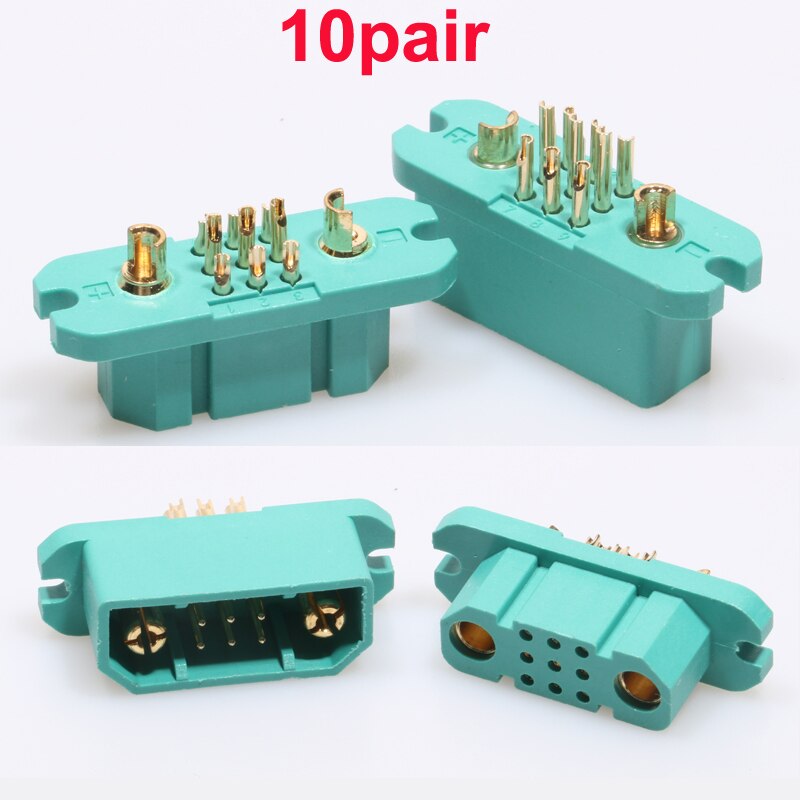 10pairs 2+9/2w9 Quick Plugs MPX Fast Power Supply Connectors with 9Pin for Albatross Fixed-Wing RC Racing Quadcopter Parts